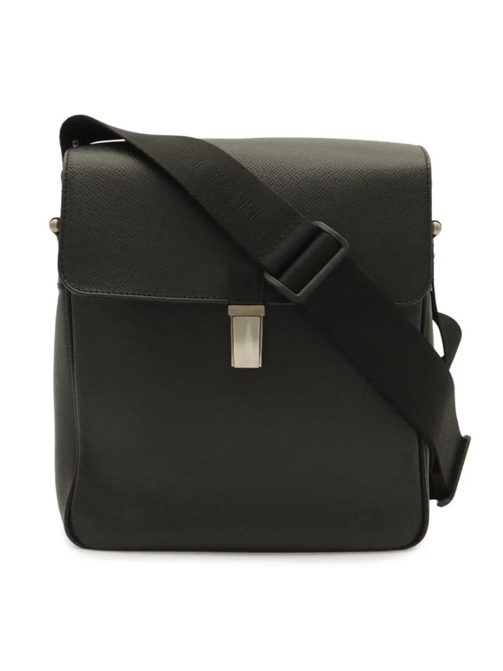 Louis Vuitton Taiga Shoulder Bag Crossbody Leather Ardoise Black